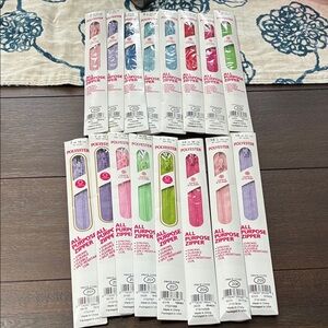 NEW!! Coats & Clark Lot of Colorful All-Purpose Zippers Set- 16 pieces!